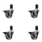 Service Caster 3'' Semi Steel Swivel 1-5/8'' Expanding Stem Caster Set with Brake, 4PK SCC-EX20S314-SSS-PLB-158-4 - alternate 1